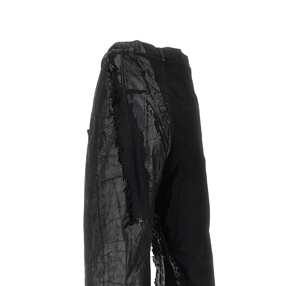Pantalone 'Joris' in denim e tela
