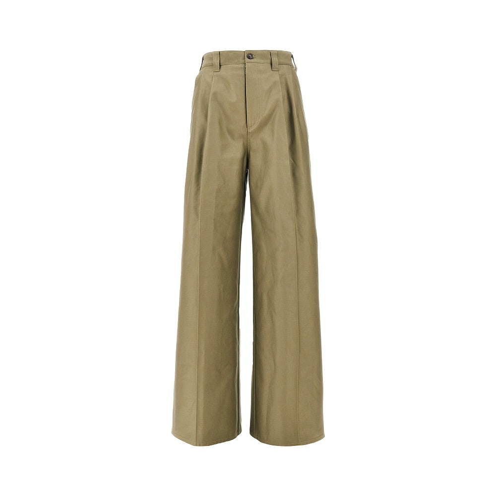 Pantalone ampio in cotone con pinces