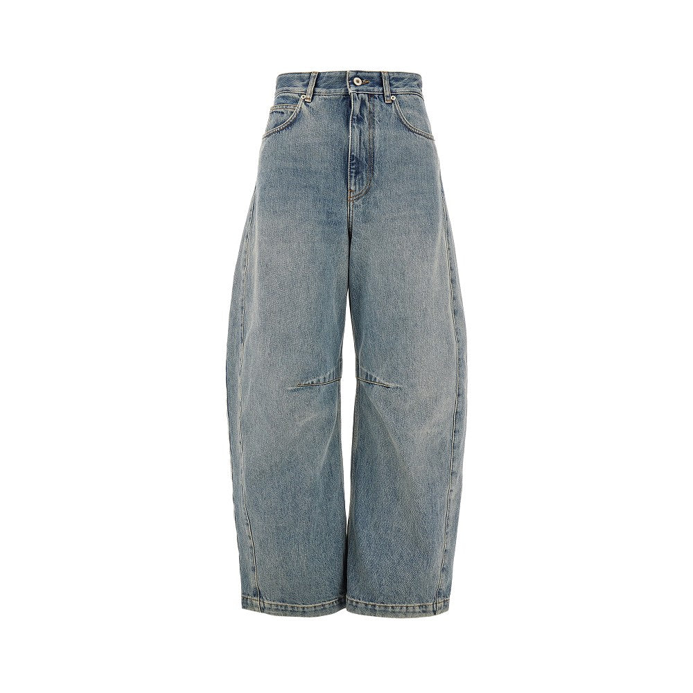 Jeans Barrel in denim lavato