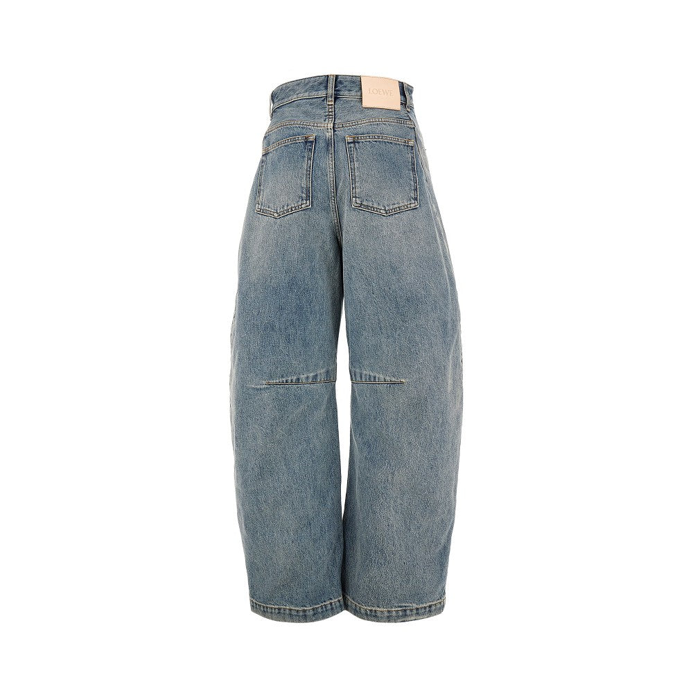 Jeans Barrel in denim lavato