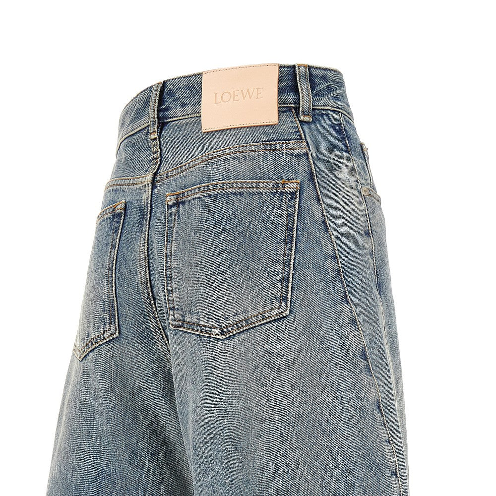 Jeans Barrel in denim lavato