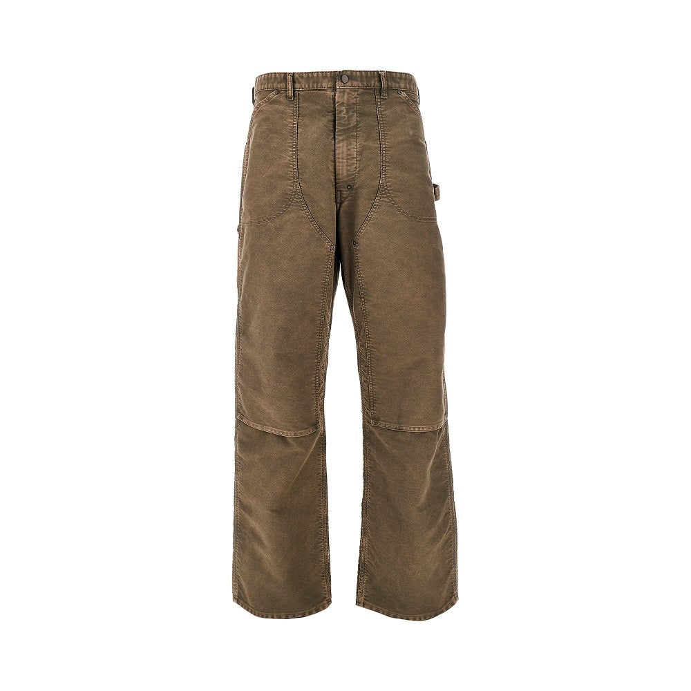 Workpants in cotone con effetto slavato