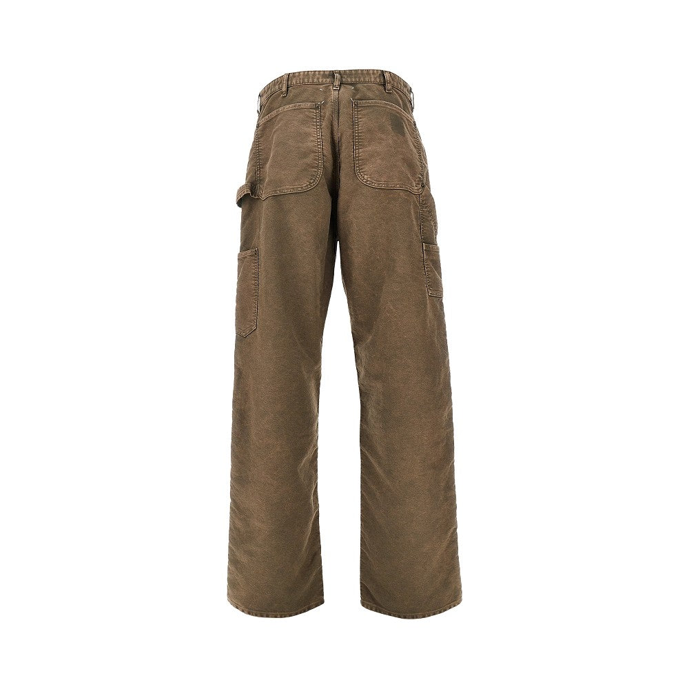 Workpants in cotone con effetto slavato