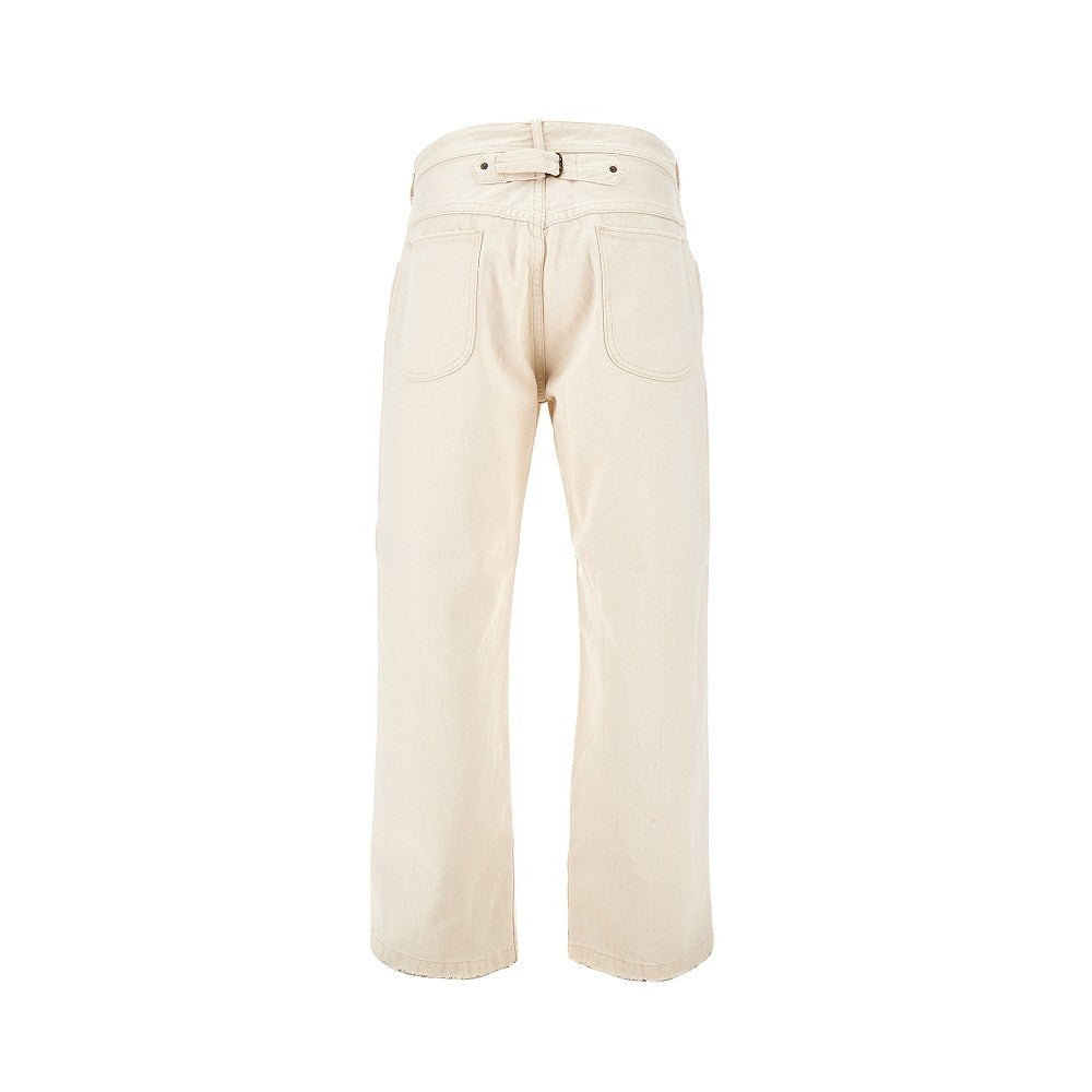 Jeans a gamba ampia con fondo a taglio vivo