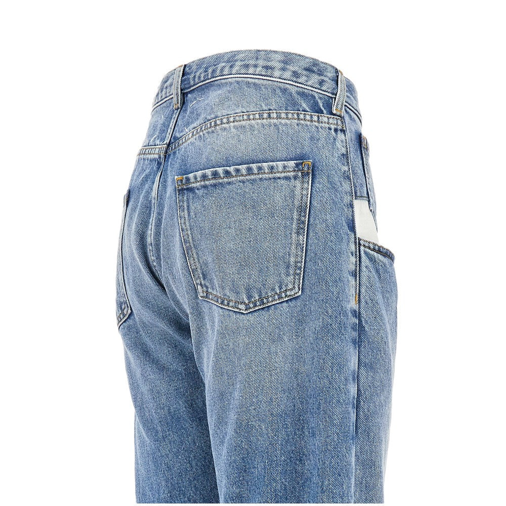 Straight leg jeans with dropped pockets