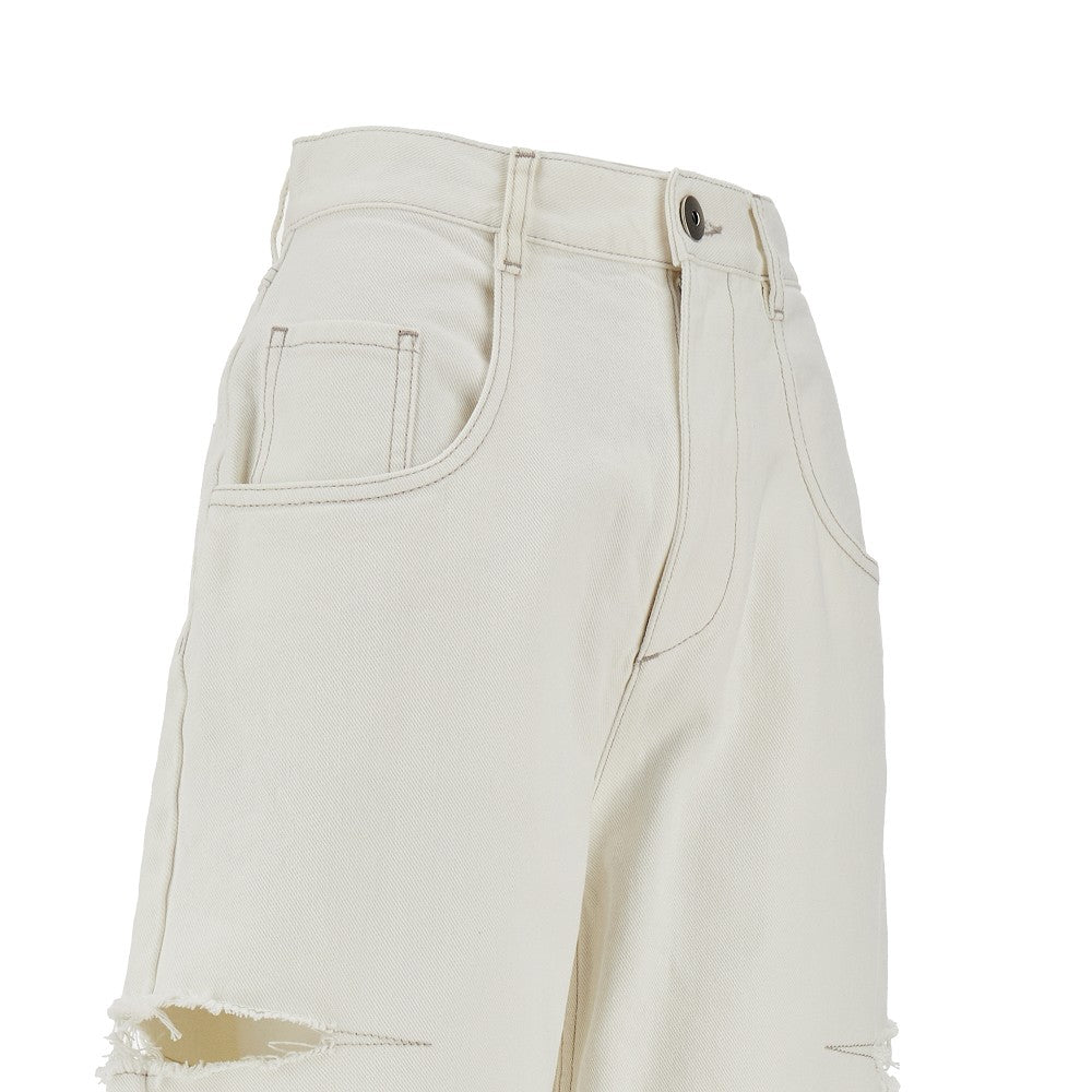 Jeans a vita alta con spacchi