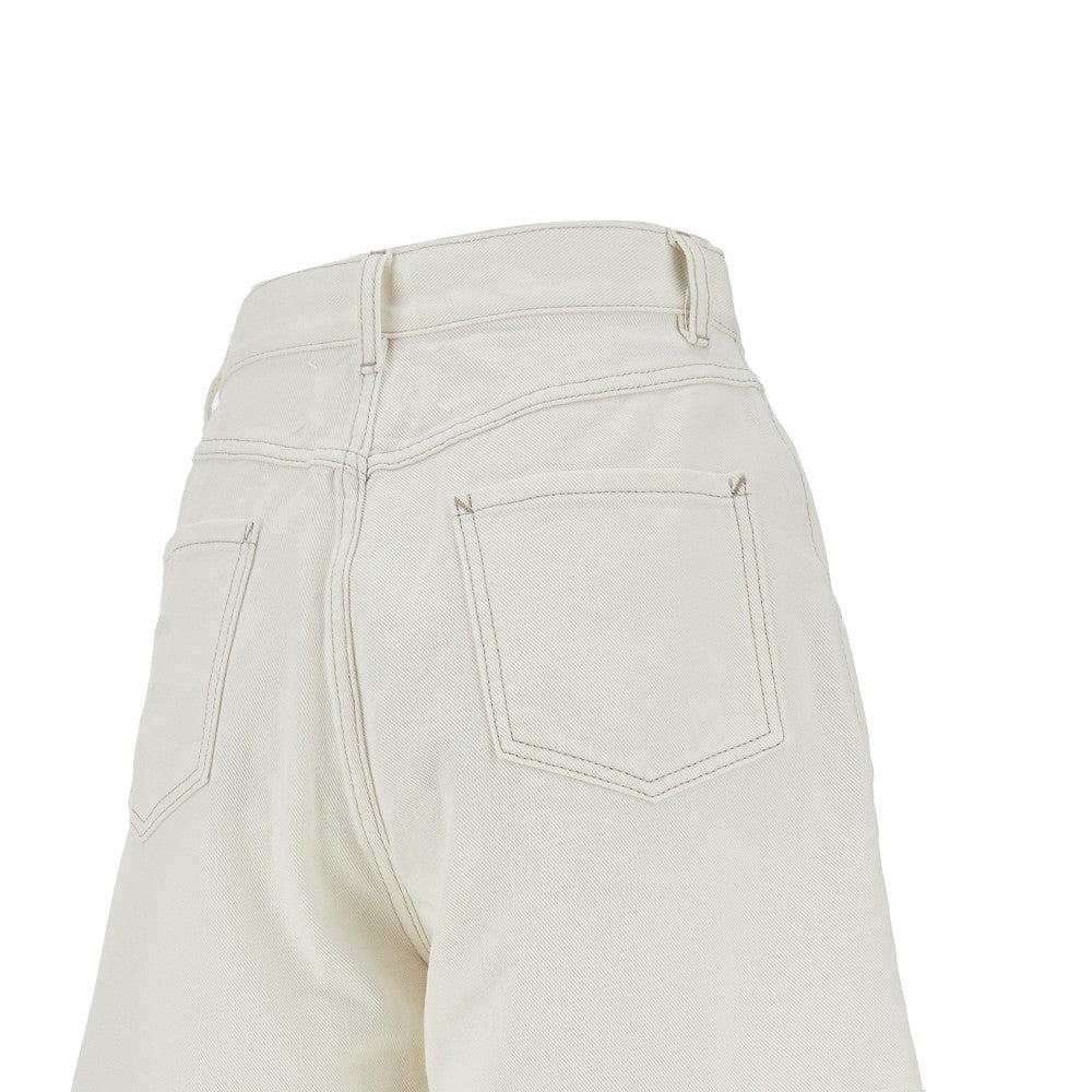 Jeans a vita alta con spacchi