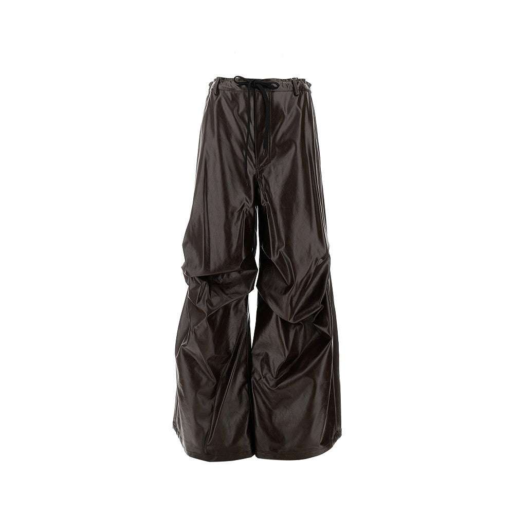 Pantalone oversize in pelle sintetica