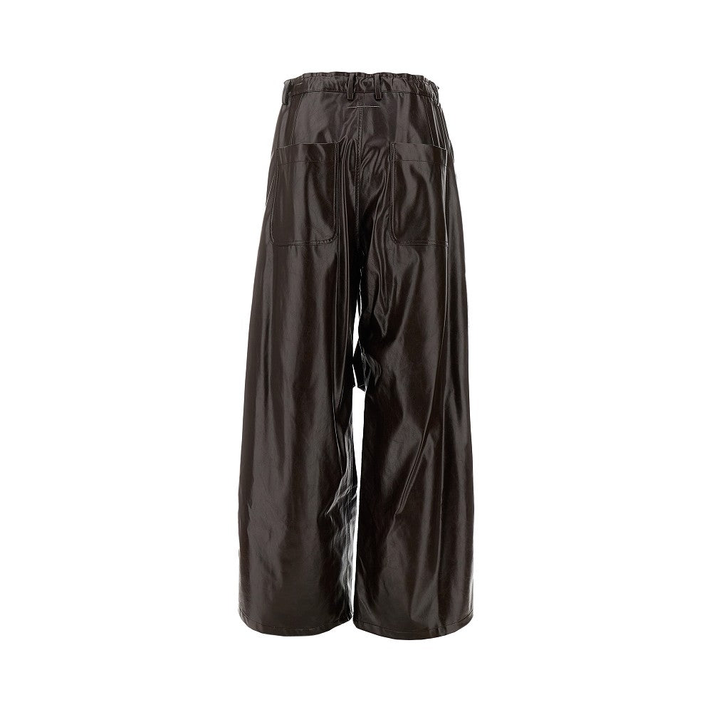 Pantalone oversize in pelle sintetica