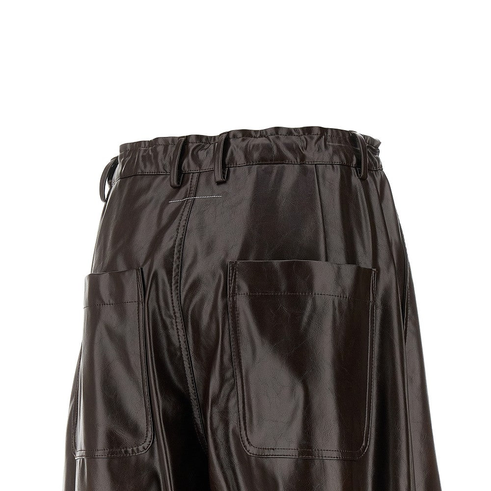 Pantalone oversize in pelle sintetica