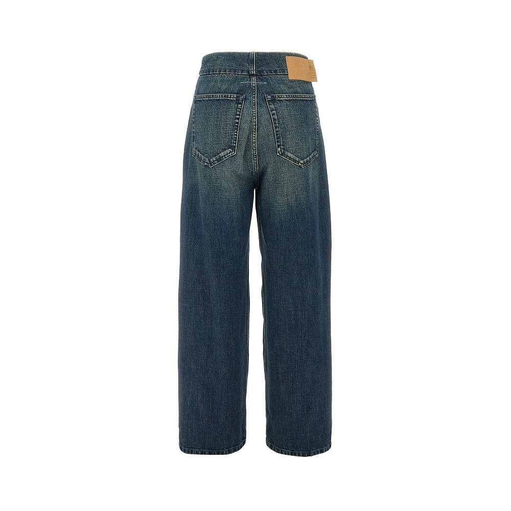 Jeans ampi con trattamento vintage