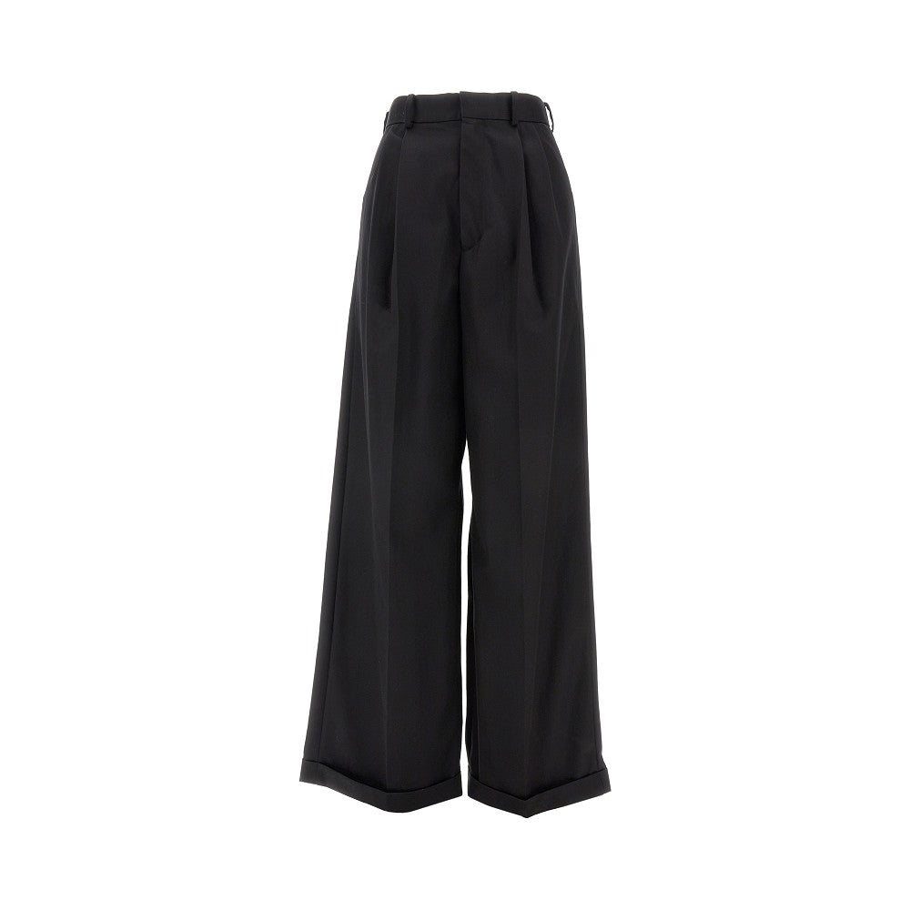 Pantalone a gamba ampia con pinces