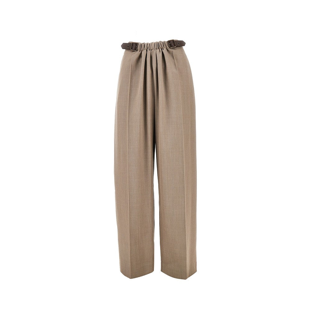 Pantalone in lana con arricciatura