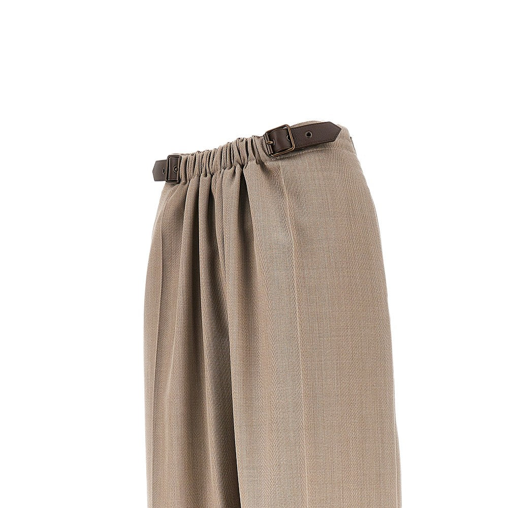 Pantalone in lana con arricciatura