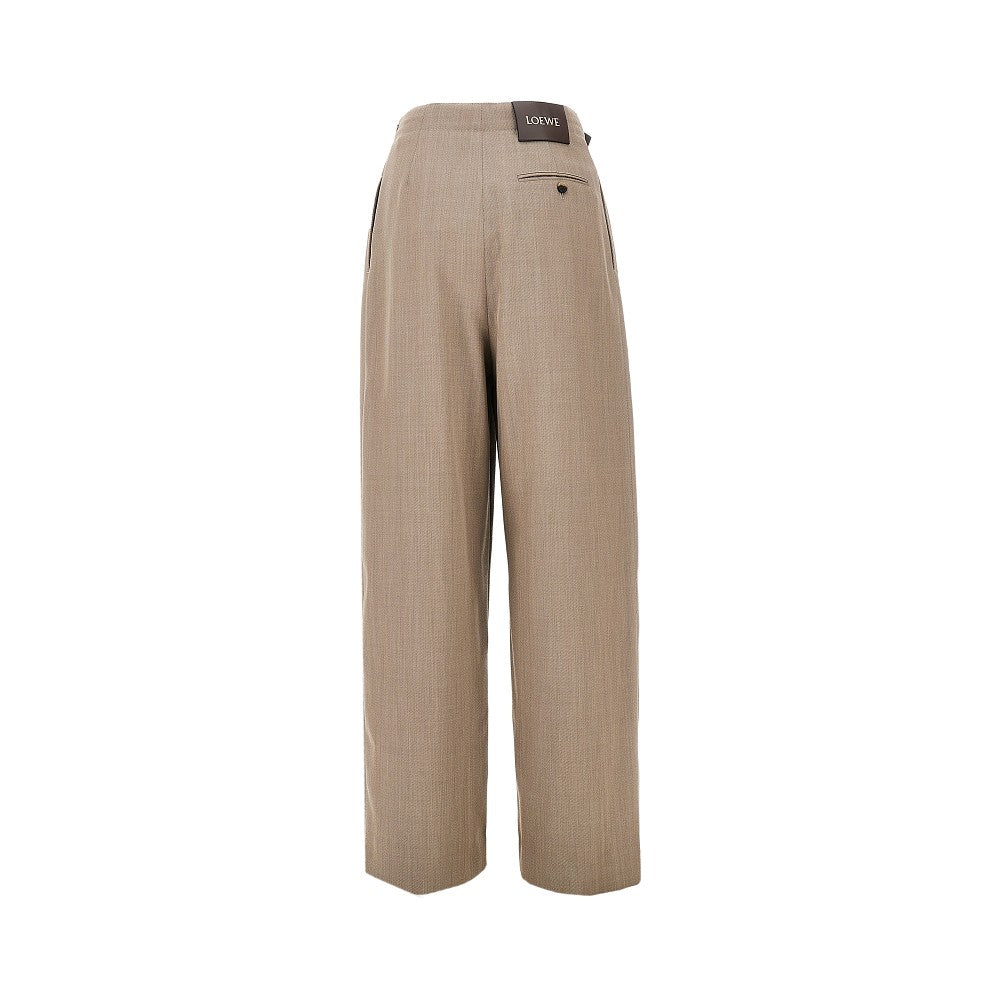 Pantalone in lana con arricciatura