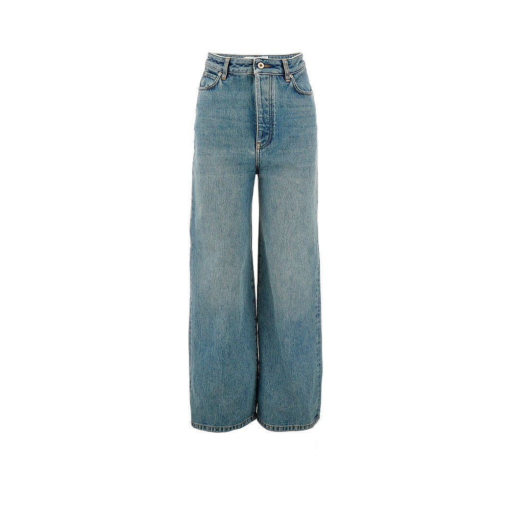 Loose leg high-waisted jeans