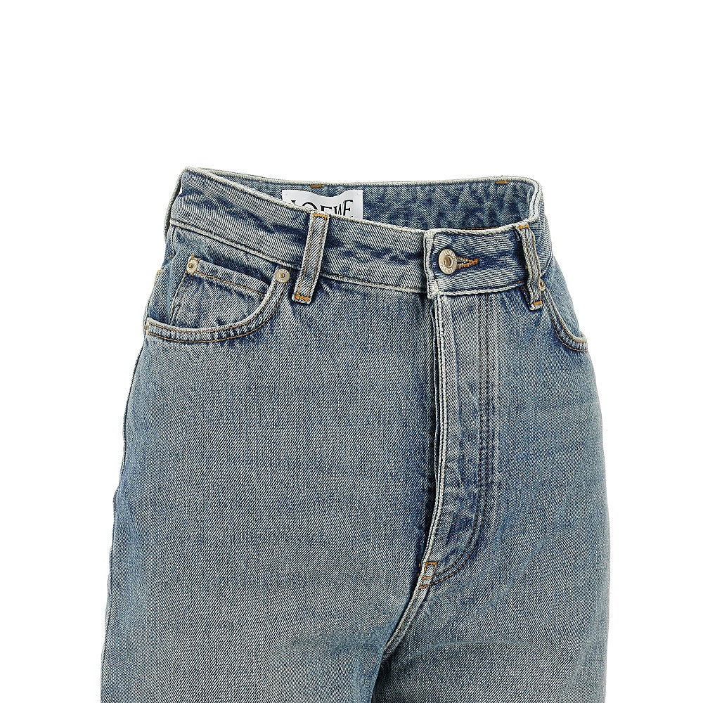 Jeans a vita alta con gamba ampia