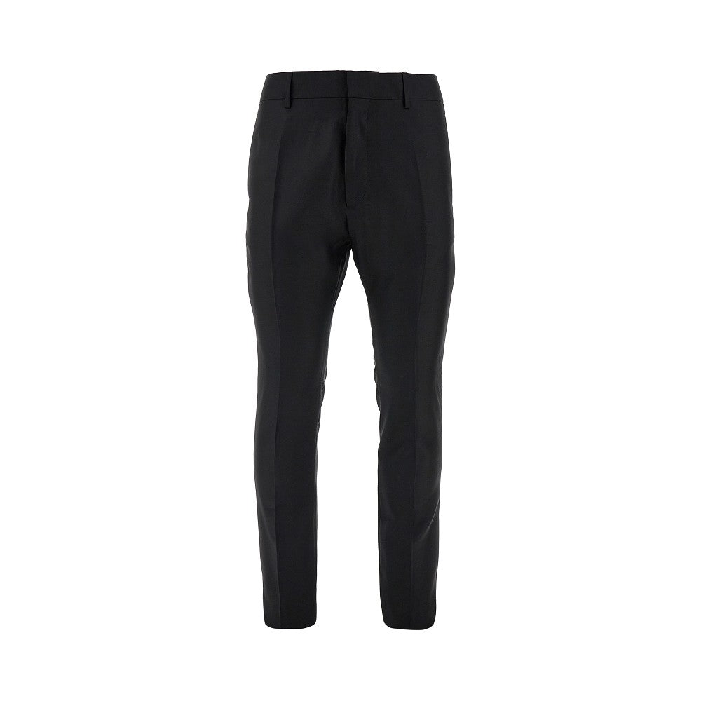Pantalone a sigaretta in lana e seta