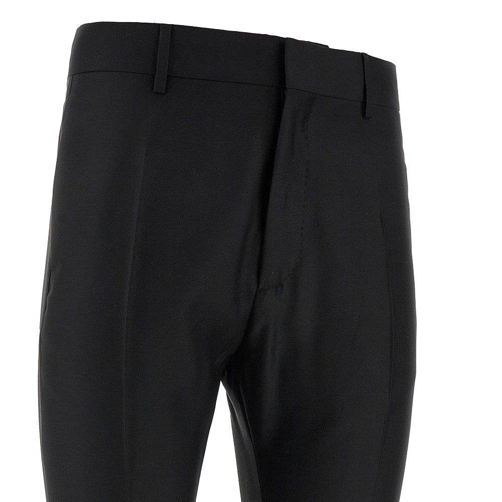 Pantalone a sigaretta in lana e seta