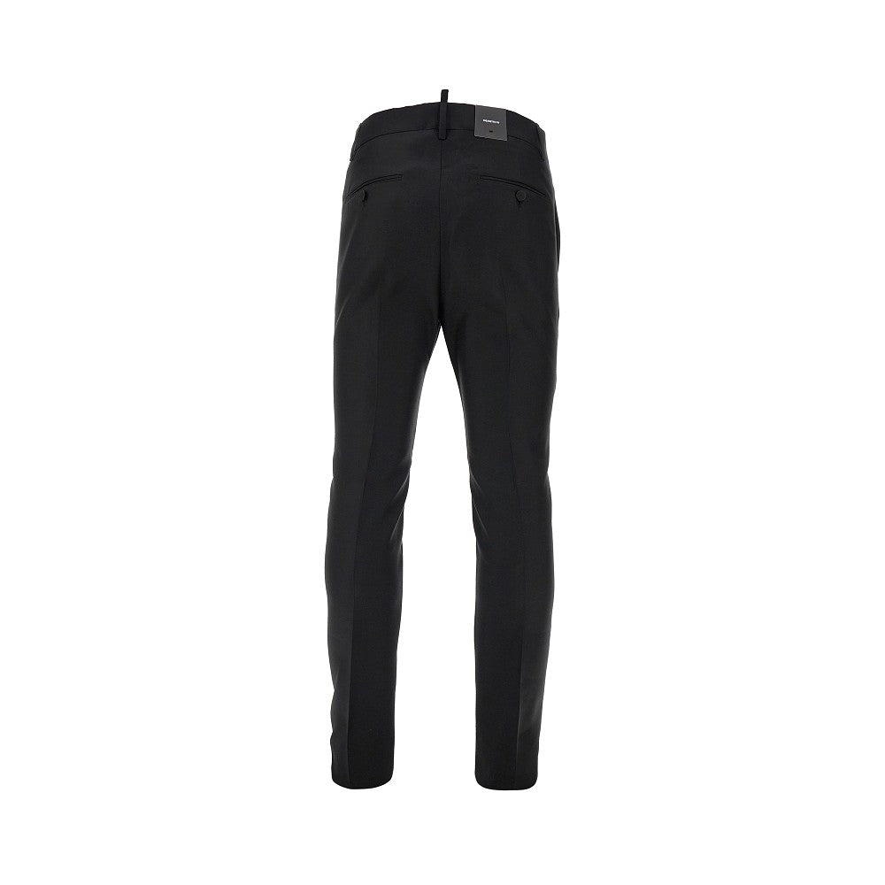 Pantalone a sigaretta in lana e seta