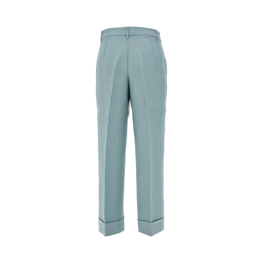 Linen ankle-length palazzo pants