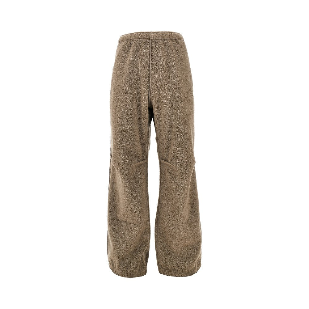 Fleece pants with inside-out seams