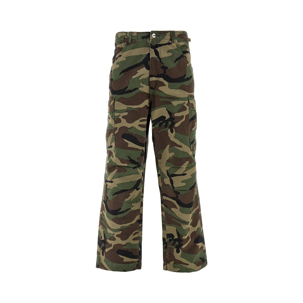 Pantalone cargo in cotone camouflage