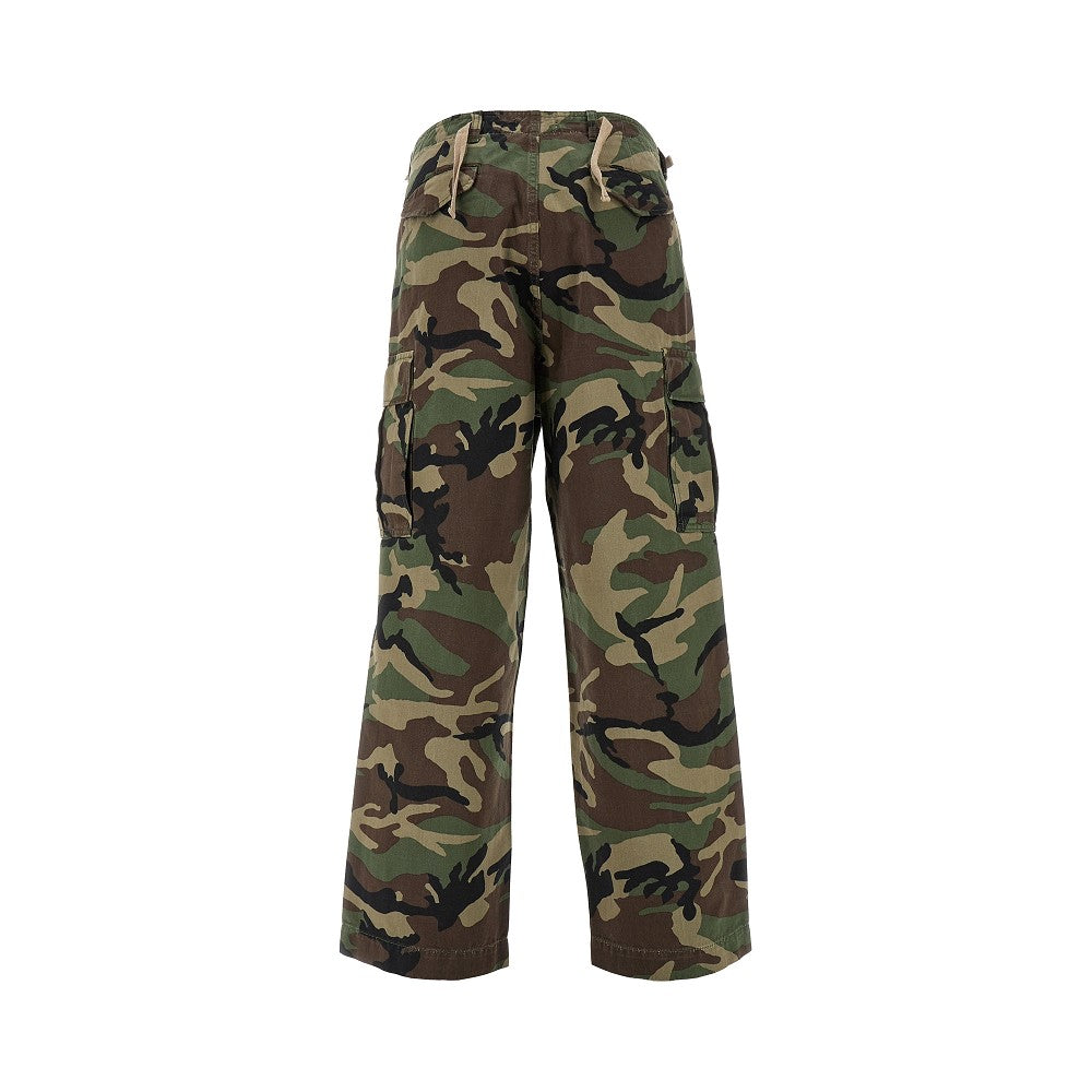 Pantalone cargo in cotone camouflage