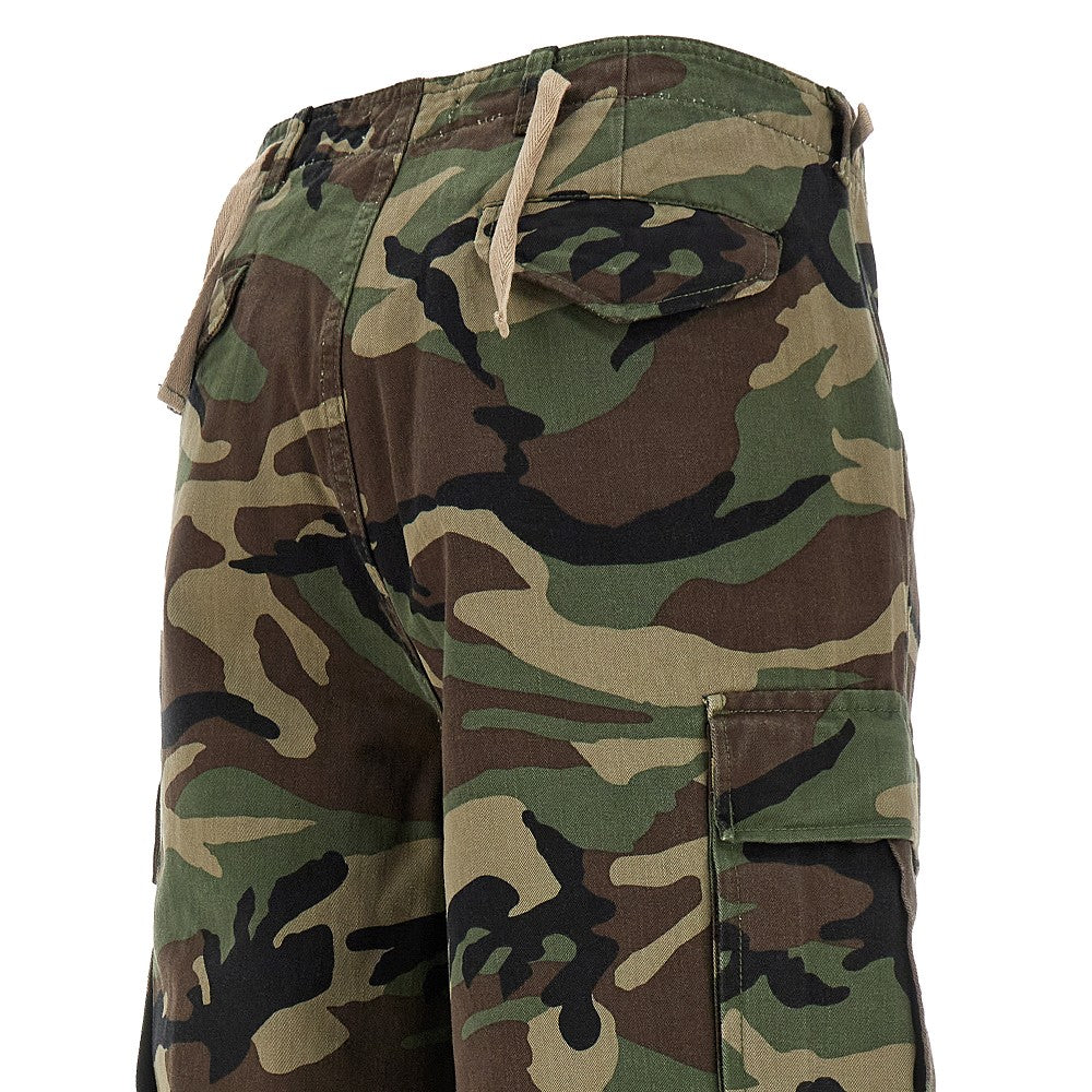 Pantalone cargo in cotone camouflage