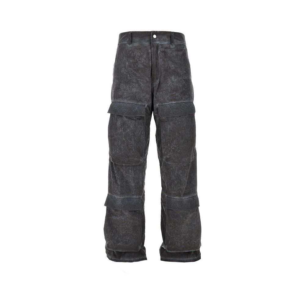 Pantalone cargo in nylon lavato a freddo
