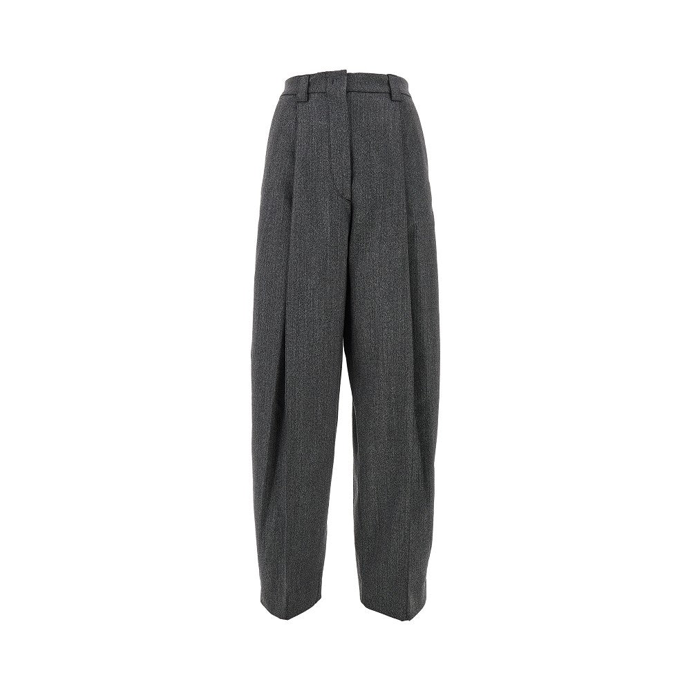 Wool-blend tapered pants with dart