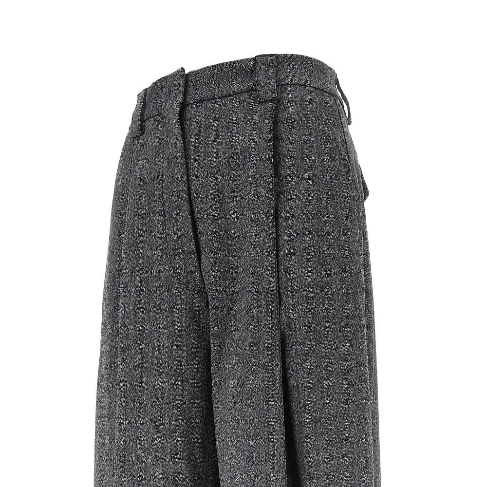 Wool-blend tapered pants with dart