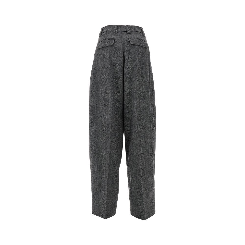 Wool-blend tapered pants with dart