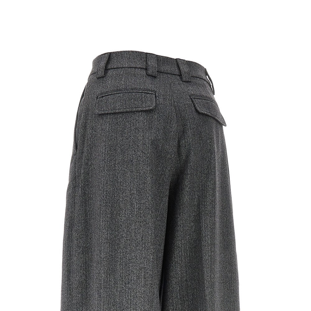 Wool-blend tapered pants with dart
