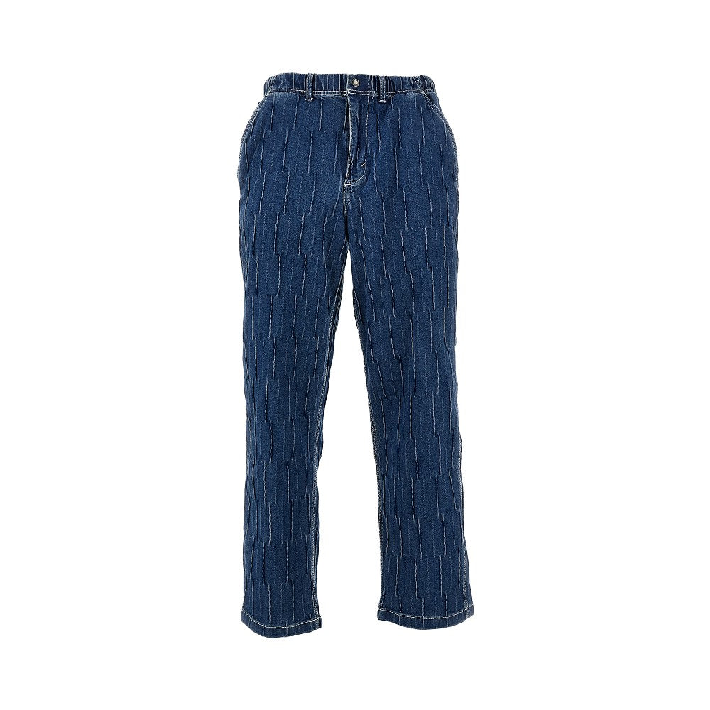 Wrinkled denim pants
