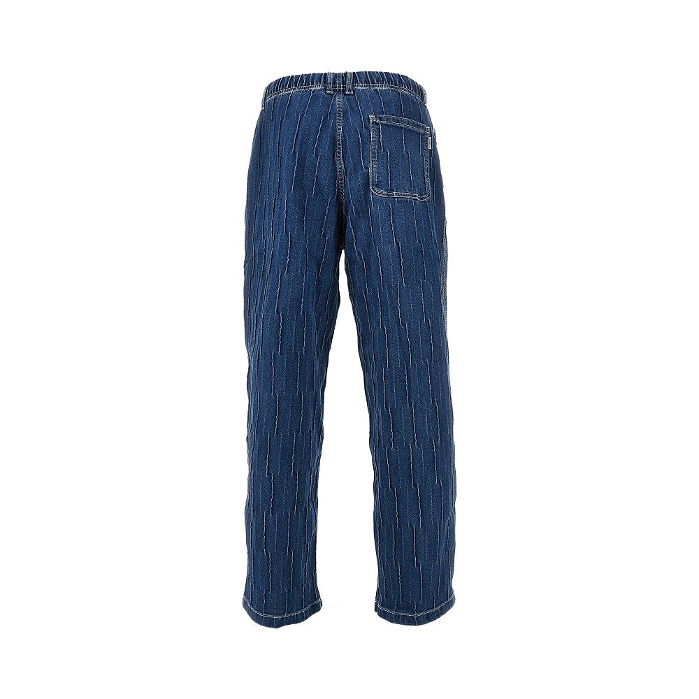 Wrinkled denim pants