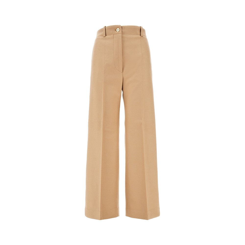 Wool and cashmere straight leg pants