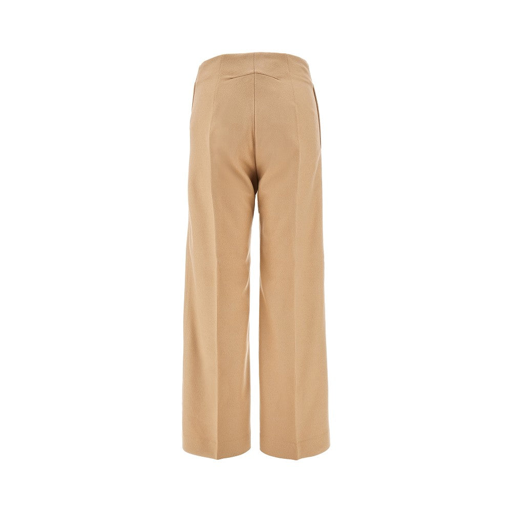 Wool and cashmere straight leg pants
