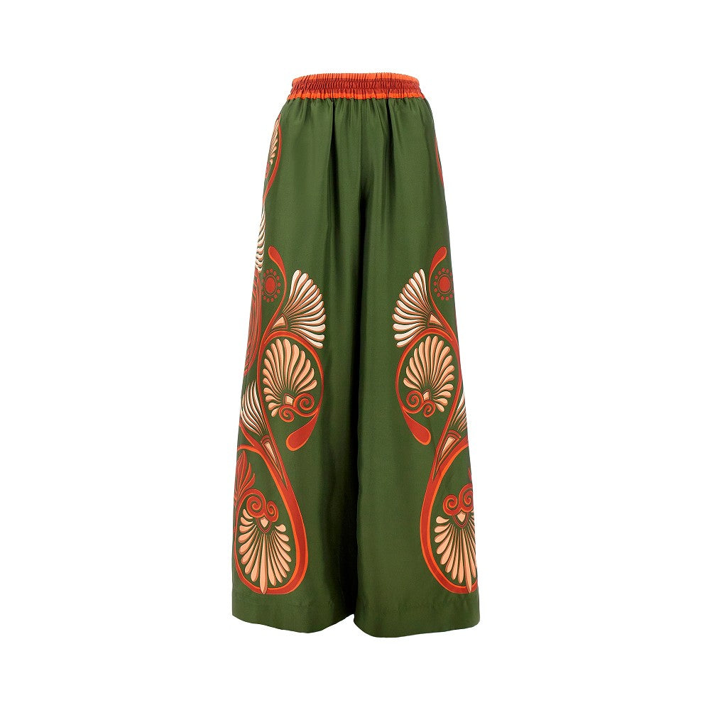 Printed silk palazzo pants