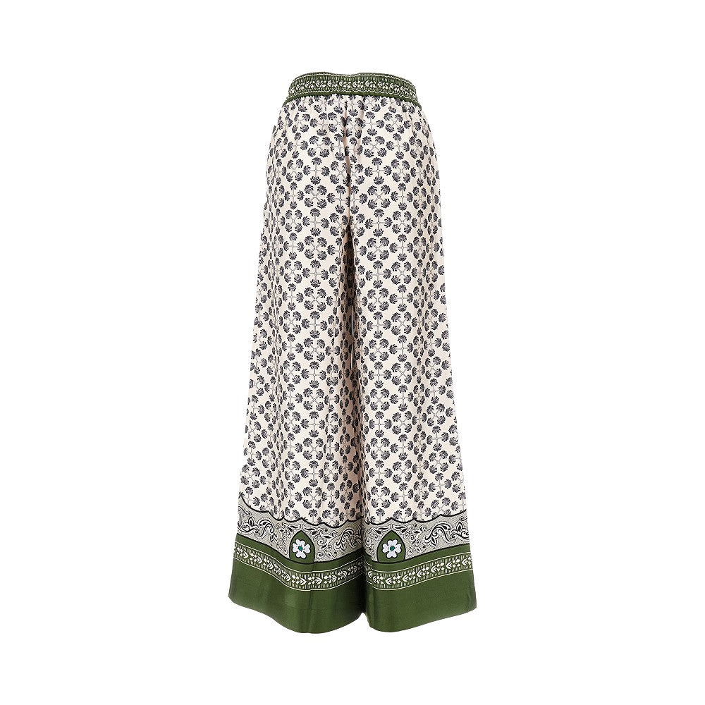 Pantalone palazzo in seta stampata