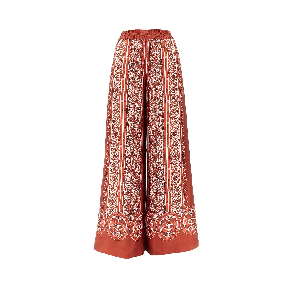 Printed silk palazzo pants