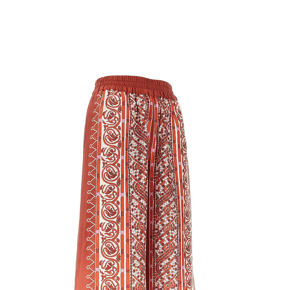 Printed silk palazzo pants