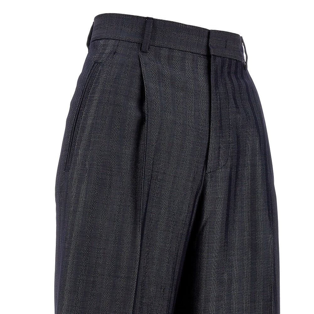 Pantalone gessato a gamba ampia