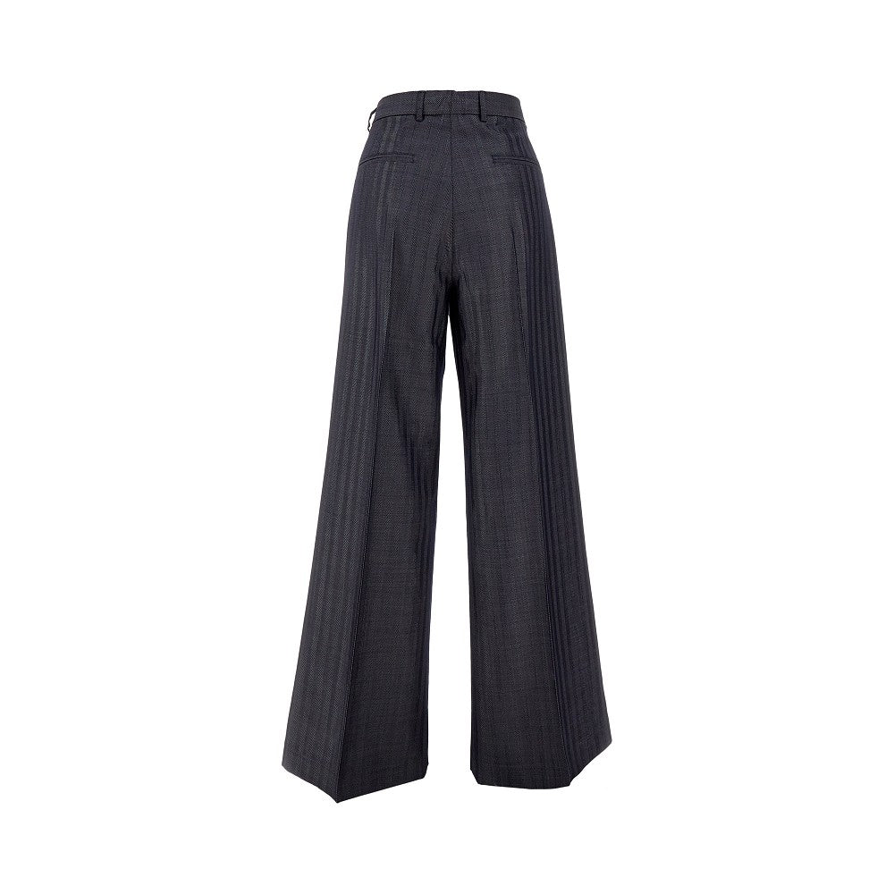 Pantalone gessato a gamba ampia