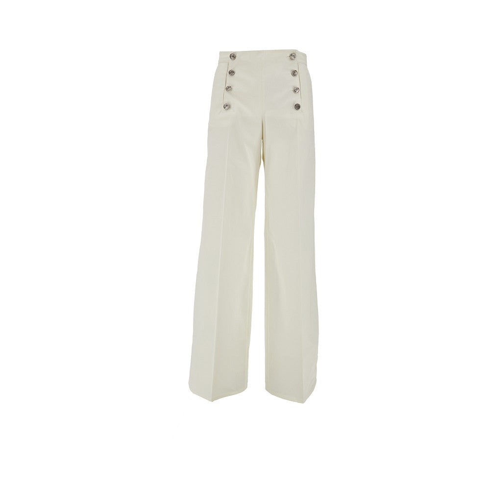 Pantalone wide leg in twill stretch