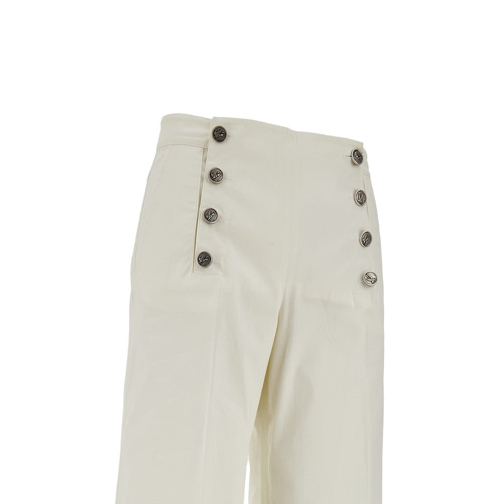 Pantalone wide leg in twill stretch