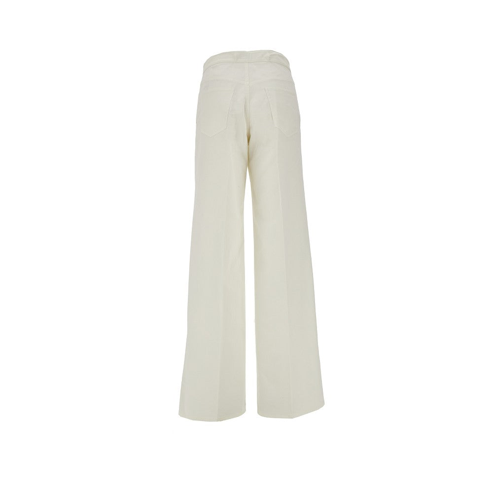 Pantalone wide leg in twill stretch