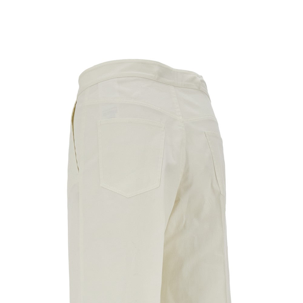 Pantalone wide leg in twill stretch