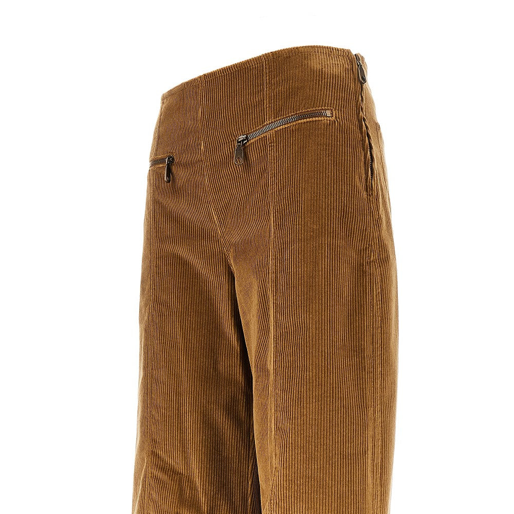 Corduroy straight leg pants