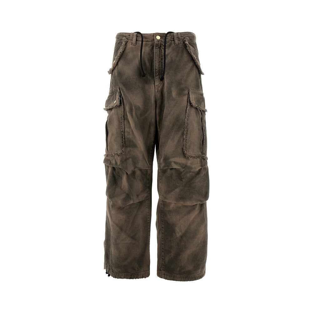 Pantalone cargo 'Vivi' in denim hand-sprayed